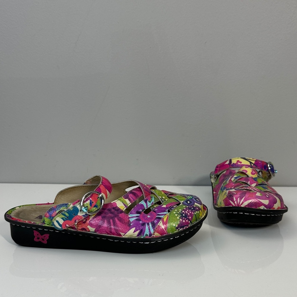 Alegria Fre-525 Slingback Floral Mules Size 36(6-6.5)